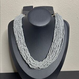 NWT Westside Multilayer Elegant Silver Seed Beaded Necklace​​